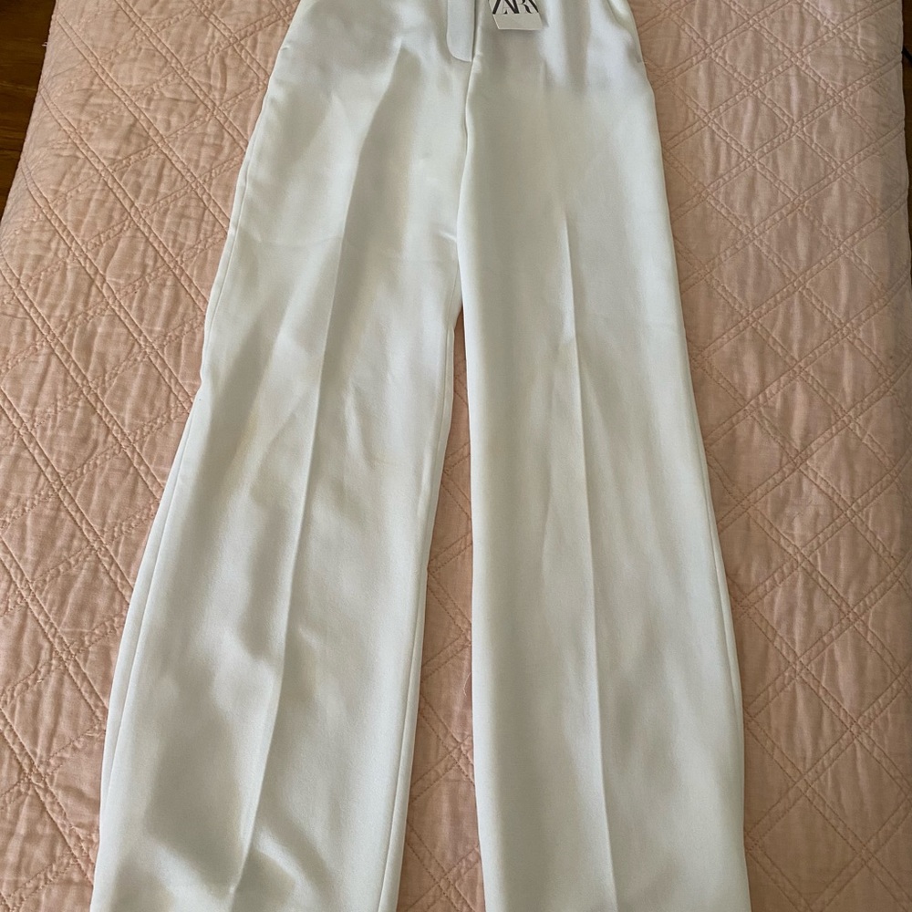 Zara White Flow Pants XS NWT